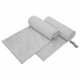 Prosoape Sport 2 pcs Gri 200 x 100 cm Poliester si poliamida GartenMobel Dekor