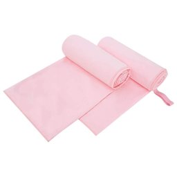 Prosoape Sport 2 pcs Roz 200 x 100 cm Poliester si poliamida GartenMobel Dekor