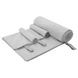 Set de Prosoape Sport 3 pcs Gri Poliester si poliamida GartenMobel Dekor