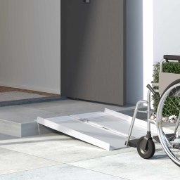 Rampa pentru scaun cu rotile Argintiu 92 x 73,5 x 5 cm Aluminiu GartenMobel Dekor