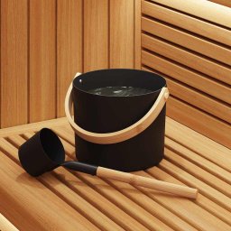Set de accesorii pentru sauna 2 pcs Negru GartenMobel Dekor