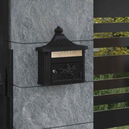 Cutie Postala Montata pe Perete Negru 40,5 x 15,5 x 44 cm GartenMobel Dekor