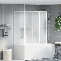 Paravan de cada pliabil mat alb din aluminiu si PP, 120x70x137 cm