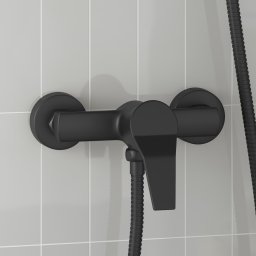 Robinet mixer pentru dus Negru G 1 / 2 inci Alama GartenMobel Dekor