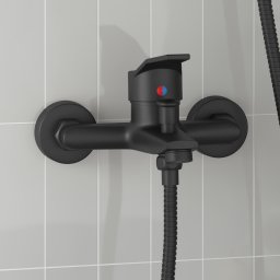 Robinet mixer pentru dus Negru G 1 / 2 inci GartenMobel Dekor