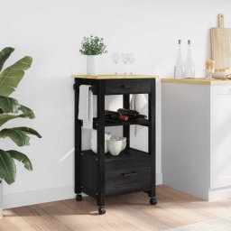 Troler de Bucatarie Simplu Negru GartenMobel Dekor
