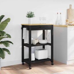 Troler de Bucatarie Simplu Negru 88,5 x 40 x 60 cm GartenMobel Dekor