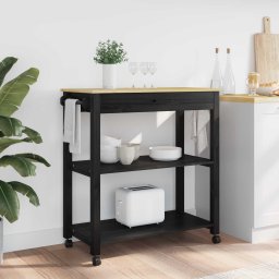 Troler de Bucatarie Simplu Negru 88,5 x 40 x 48 cm GartenMobel Dekor