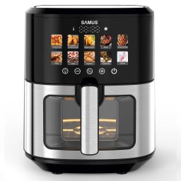 Air Fryer Samus AF6.5H-S1701DW | 1700W, 6.5L, 10 Programe, Inox/Negru
