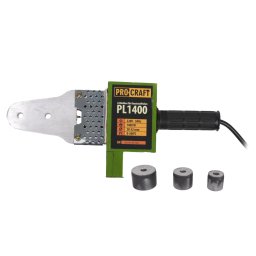 Aparat de lipit tevi , plita polipropilena PPR, PPC Procraft PL1400, 1400 W, 300 °C, trusa cu 3 bac-uri