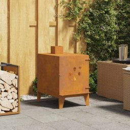 Soba de camping 35x50x60 cm Otel Corten GartenMobel Dekor