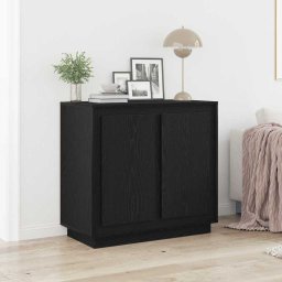 Bufet Stejar Negru 80 x 40 x 75 cm Lemn compozit GartenMobel Dekor