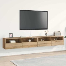 Dulap TV de perete 2 pcs stejar artizanal 100 x 30 x 30 cm GartenMobel Dekor