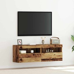 Dulap TV de perete Pe perete 2 pcs Lemn vechi 60 x 30 x 40 cm GartenMobel Dekor