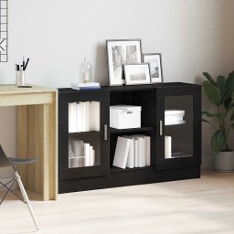 Bufet Stejar Negru 120 x 30,5 x 70 cm Lemn compozit GartenMobel Dekor