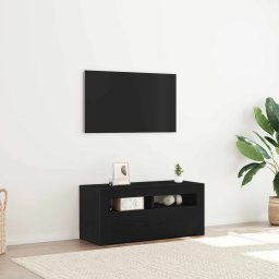 Cabinet TV cu sertar Stejar Negru 90 x 39 x 30 cm Lemn compozit GartenMobel Dekor