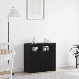 Bufet Negru 80 x 35 x 75 cm Lemn compozit GartenMobel Dekor