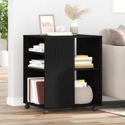 Dulap de depozitare cu roata Stejar Negru 60 x 53 x 72,5 cm GartenMobel Dekor
