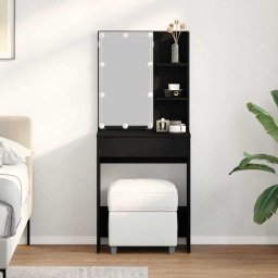 Masa de Machiaj Stejar Negru 60 x 40 x 140 cm Lemn compozit GartenMobel Dekor