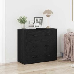 Bufet cu sertar Stejar Negru 80 x 33 x 70 cm Lemn compozit GartenMobel Dekor