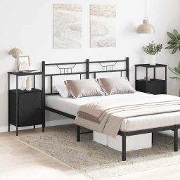 Set 2 noptiere dormitor stejar negru, cu raft, 41 x 31 x 80 cm
