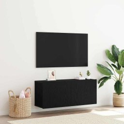 Set comoda TV Stejar Negru 100 x 30 x 41 cm Lemn compozit GartenMobel Dekor