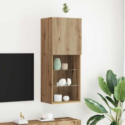 Set comoda TV Stejar Artizanal 40,5 x 30 x 102 cm Lemn compozit GartenMobel Dekor