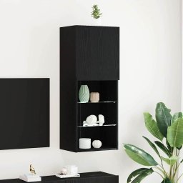 Set comoda TV Stejar Negru 40,5 x 30 x 102 cm Lemn compozit GartenMobel Dekor
