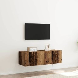 Dulap TV de perete Pe perete 2 pcs Lemn Vechi 100 x 35 x 31 cm GartenMobel Dekor