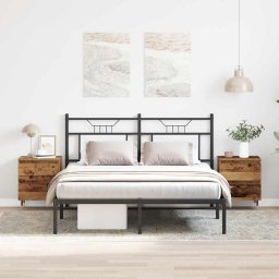 Set 2 noptiere dormitor lemn vechi cu 2 sertare, 40 x 35 x 50 cm