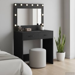 Birou de Toaleta Stejar negru 78,5 x 41 x 135 cm Lemn compozit GartenMobel Dekor