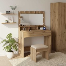 Masa de Machiaj cu raft Stejar Artizanal 100 x 41 x 135 cm GartenMobel Dekor