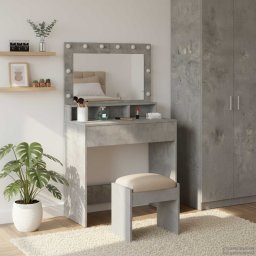 Masa de Machiaj Gri din beton 75,5 x 41 x 135 cm Lemn compozit GartenMobel Dekor