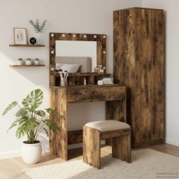 Masa de Machiaj Stejar fumuriu 75,5 x 41 x 135 cm Lemn compozit GartenMobel Dekor