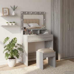Masa de Machiaj Gri Sonoma 75,5 x 41 x 135 cm Lemn compozit GartenMobel Dekor