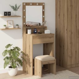 Masa de Machiaj Stejar Artizanal 50 x 41 x 135 cm Lemn compozit GartenMobel Dekor