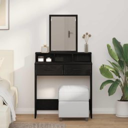 Masa de Machiaj Stejar Negru 79 x 41 x 140 cm Lemn compozit GartenMobel Dekor