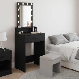 Masa de Machiaj cu sertar Negru 50 x 41 x 140 cm Lemn compozit GartenMobel Dekor