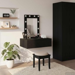 Masa de Machiaj cu sertar Negru 60 x 40 x 70 cm Lemn compozit GartenMobel Dekor