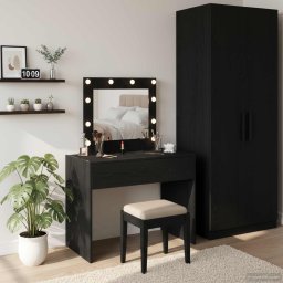 Masa de Machiaj cu sertar Negru 83 x 40 x 70 cm Lemn compozit GartenMobel Dekor