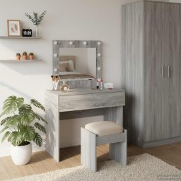 Masa de Machiaj cu sertar Gri 83 x 40 x 70 cm Lemn compozit GartenMobel Dekor