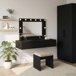 Masa de Machiaj cu sertar Negru 100 x 40 x 70 cm Lemn compozit GartenMobel Dekor
