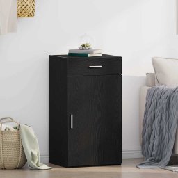 Bufet cu sertar Stejar negru 50 x 42.5 x 93 cm Lemn compozit GartenMobel Dekor