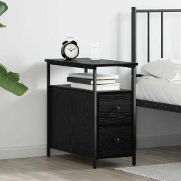 Dulap de noapte Stejar negru 30 x 60 x 60 cm Lemn compozit GartenMobel Dekor