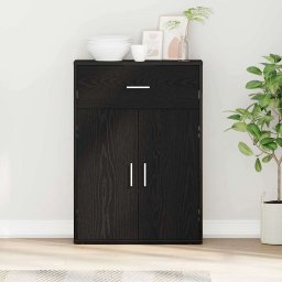 Bufet cu sertar Stejar Negru 60 x 30 x 84 cm Lemn compozit GartenMobel Dekor