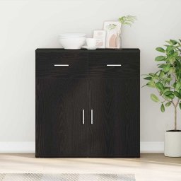 Bufet cu sertar Stejar Negru 78 x 38 x 80 cm Lemn compozit GartenMobel Dekor