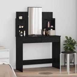 Masa de Imbracat cu Oglinda Stejar Negru 96 x 39 x 142 cm GartenMobel Dekor