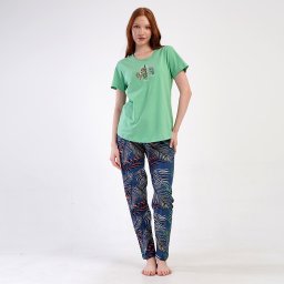 Pijamale Dama din Bumbac 100% Vienetta, Model 'Most Alive' Confort și Stil Natural