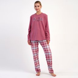 Pijama Damă din Bumbac Vătuit 100% Vienetta, Model 'Live in the Moment' Căldură și Răsfăț