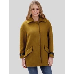 PERSO Woman's Women's wool coat with decorative straps